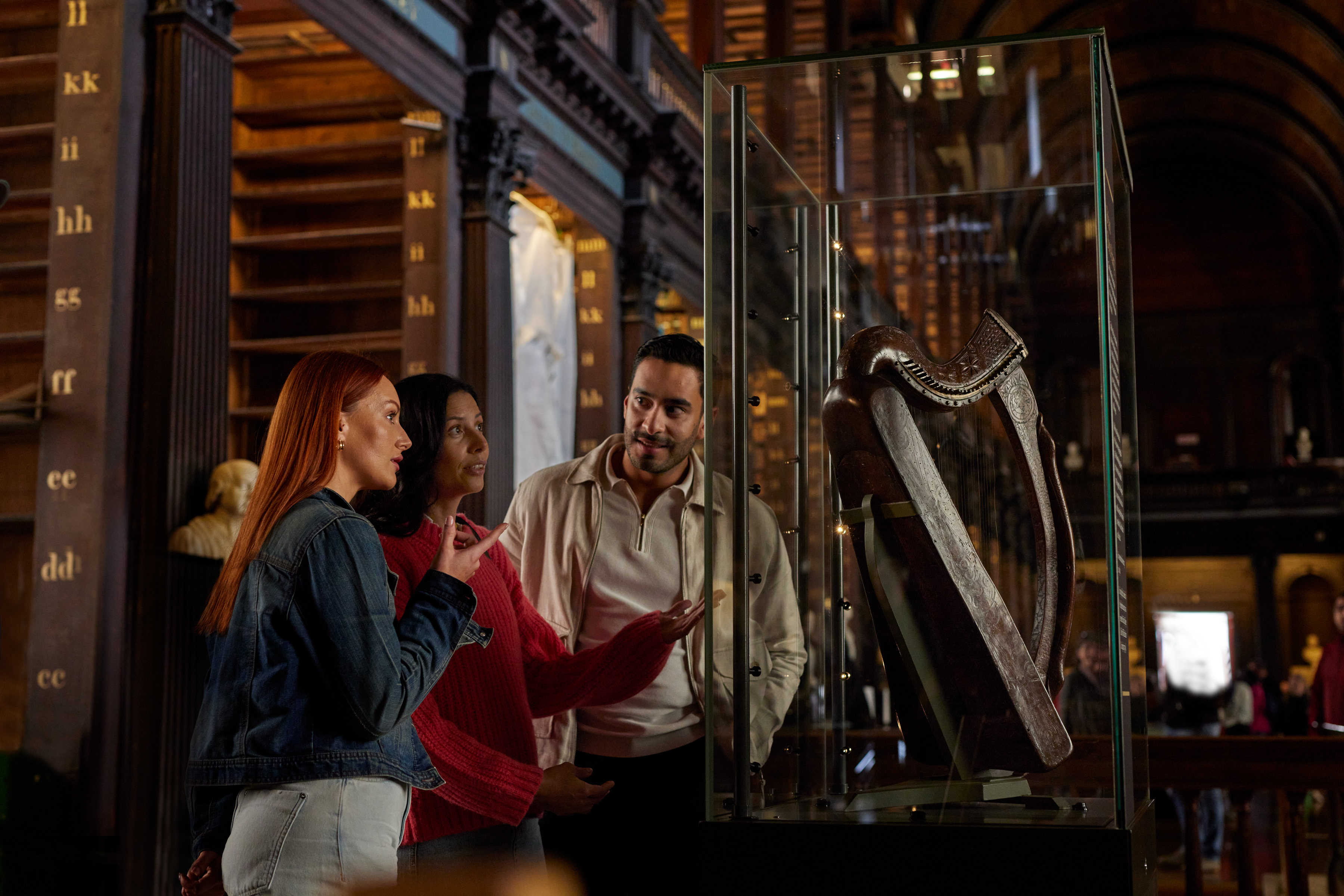 tourists exploring the long room
