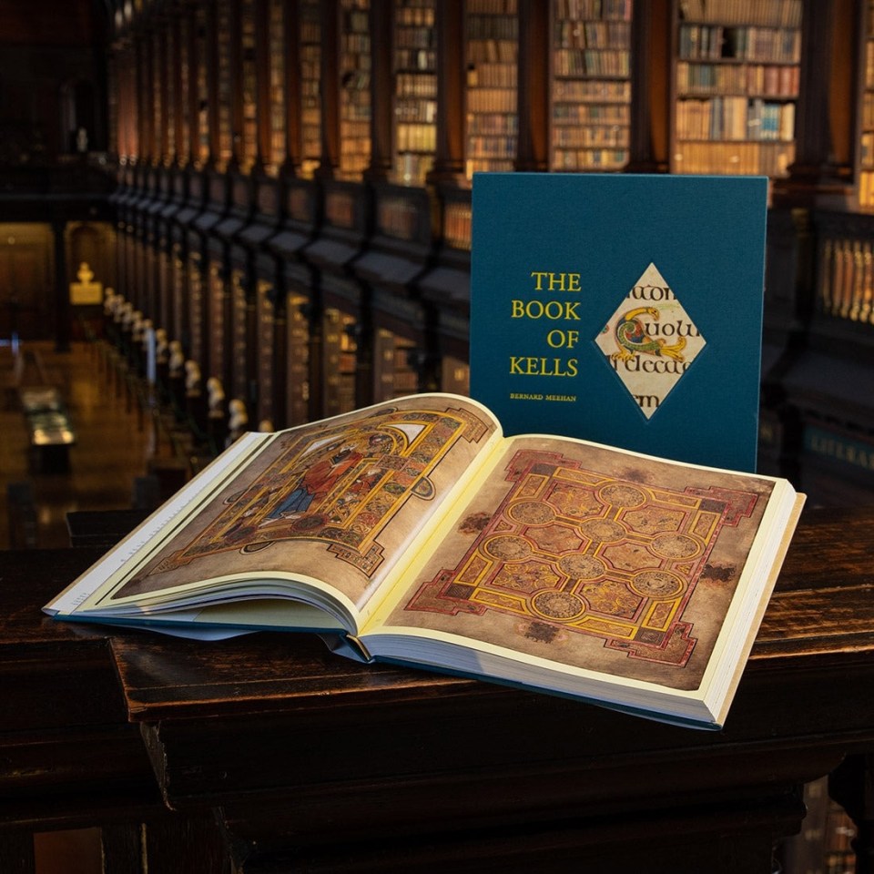 Gift edition of The Book of Kells with decorative cover, presented as an Irish heritage gift.